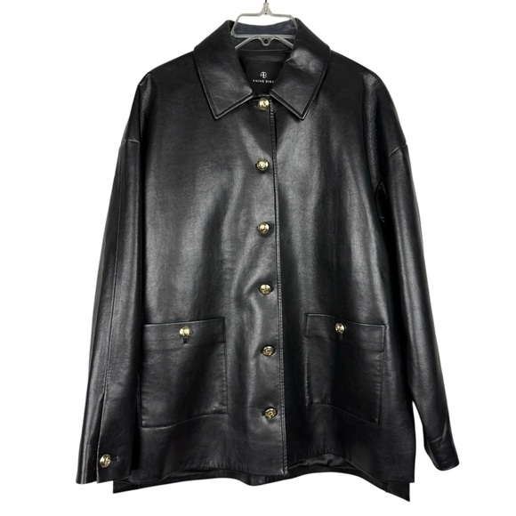 Anine Bing Luca Recycled Leather Button Jacket - Picture 2 of 5